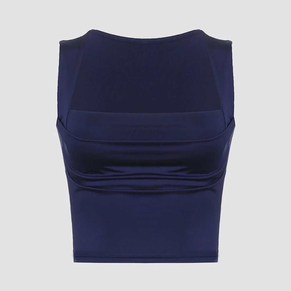 Commense Weekend Baddie Tank Top, Dark Blue